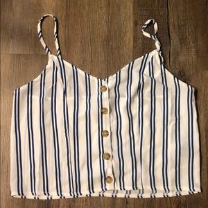 Navy stripes crop top